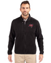 Tampa Bay Buccaneers Cutter & Buck Cascade Eco Fleece Mens Full Zip Jacket Black Front Thumbnail Image