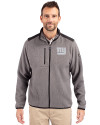 New York Giants Cutter & Buck Cascade Eco Fleece Mens Full Zip Jacket Elemental Grey/Black Front Thumbnail Image