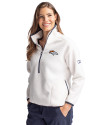 Denver Broncos Cutter & Buck Cascade Eco Fleece Womens Pullover Jacket Shell/Navy Blue Front Thumbnail Image