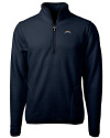 Los Angeles Chargers Cutter & Buck Cascade Eco Fleece Mens Quarter Zip Jacket Navy Blue Mannequin Thumbnail Image