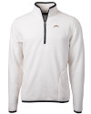 Los Angeles Chargers Cutter & Buck Cascade Eco Fleece Mens Quarter Zip Jacket Shell/Navy Blue Mannequin Thumbnail Image