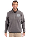 New York Giants Cutter & Buck Cascade Eco Fleece Mens Quarter Zip Jacket Elemental Grey/Black Front Thumbnail Image