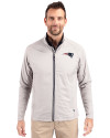 New England Patriots Cutter & Buck Adapt Eco Knit Hybrid Recycled Mens Big & Tall Full Zip Jacket Polished Medium Gray Front Thumbnail Image
