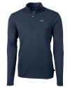 Los Angeles Chargers Cutter & Buck Virtue Eco Pique Recycled Quarter Zip Mens Big & Tall Pullover Navy Blue Mannequin Thumbnail Image