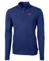 Los Angeles Chargers Cutter & Buck Virtue Eco Pique Recycled Quarter Zip Mens Big & Tall Pullover Tour Blue Mannequin Thumbnail Image