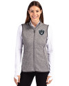 Las Vegas Raiders Cutter & Buck Mainsail Sweater Knit Womens Full Zip Vest Polished Heather Front Thumbnail Image