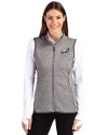 Philadelphia Eagles Cutter & Buck Mainsail Sweater Knit Womens Full Zip Vest Polished Heather Front Thumbnail Image