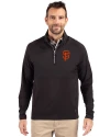 San Francisco Giants Cutter & Buck Adapt Eco Knit Hybrid Recycled Mens Quarter Zip Black Front Thumbnail Image
