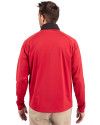 Cincinnati Reds Cutter & Buck Adapt Eco Knit Hybrid Recycled Mens Quarter Zip Cardinal Red/Black Back Thumbnail Image