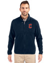 Cleveland Guardians - Cutter & Buck Cascade Eco Sherpa Mens Big & Tall Fleece Jacket Navy Blue Front Thumbnail Image