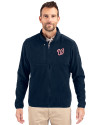 Washington Nationals Cutter & Buck Cascade Eco Sherpa Mens Big & Tall Fleece Jacket Navy Blue Front Thumbnail Image