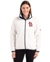 St. Louis Cardinals- Cutter & Buck Cascade Eco Fleece Womens Full Zip Jacket Shell/Navy Blue Front Thumbnail Image