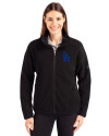 Los Angeles Dodgers Cutter & Buck Cascade Eco Fleece Womens Full Zip Jacket Black Front Thumbnail Image