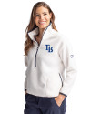 Tampa Bay Rays Cutter & Buck Cascade Eco Fleece Womens Pullover Jacket Shell/Navy Blue Front Thumbnail Image