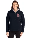 St. Louis Cardinals- Cutter & Buck Cascade Eco Fleece Womens Pullover Jacket Navy Blue Front Thumbnail Image