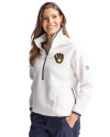 Milwaukee Brewers Cutter & Buck Cascade Eco Fleece Womens Pullover Jacket Shell/Navy Blue Front Thumbnail Image