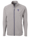 Texas Rangers Cutter & Buck Adapt Eco Knit Hybrid Recycled Mens Big & Tall Full Zip Jacket Polished Medium Gray Mannequin Thumbnail Image