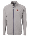 New York Mets Cutter & Buck Adapt Eco Knit Hybrid Recycled Mens Big & Tall Full Zip Jacket Polished Medium Gray Mannequin Thumbnail Image