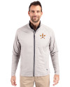 Houston Astros Cutter & Buck Adapt Eco Knit Hybrid Recycled Mens Big & Tall Full Zip Jacket Polished Medium Gray Front Thumbnail Image