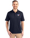 Toronto Blue Jays Cutter & Buck Forge Stretch Mens Big and Tall Polo Liberty Navy Front Thumbnail Image