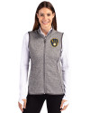 Milwaukee Brewers Cutter & Buck Mainsail Sweater Knit Womens Full Zip Vest Polished Heather Front Thumbnail Image
