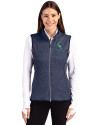 Seattle Mariners Cutter & Buck Mainsail Sweater Knit Womens Full Zip Vest Liberty Navy Heather Front Thumbnail Image