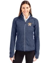Houston Astros Cutter & Buck Mainsail Sweater-Knit Womens Full Zip Jacket Liberty Navy Heather Front Thumbnail Image