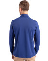 Philadelphia Phillies Cutter & Buck Virtue Eco Pique Recycled Quarter Zip Mens Big & Tall Pullover Tour Blue Back Thumbnail Image
