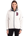Boston Red Sox Cutter & Buck Cascade Eco Fleece Womens Full Zip Jacket Shell/Navy Blue Front Thumbnail Image