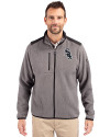 Chicago White Sox Cutter & Buck Cascade Eco Fleece Mens Full Zip Jacket Elemental Grey/Black Front Thumbnail Image