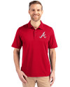Atlanta Braves Cutter & Buck Forge Stretch Mens Big and Tall Polo Cardinal Red Front Thumbnail Image