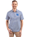 Kentucky Wildcats Cutter & Buck Virtue Eco Pique Stripe Recycled Mens Big and Tall Polo Tour Blue Front Thumbnail Image