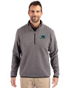 Tulane Green Wave Cutter & Buck Cascade Eco Fleece Mens Quarter Zip Jacket Elemental Grey/Black Front Thumbnail Image