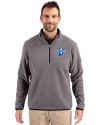 Indiana State Sycamores Cutter & Buck Cascade Eco Fleece Mens Quarter Zip Jacket Elemental Grey/Black Front Thumbnail Image