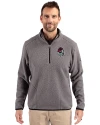 Georgia Bulldogs Cutter & Buck Cascade Eco Fleece Mens Quarter Zip Jacket Elemental Grey/Black Front Thumbnail Image