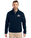 Georgia Southern Eagles Cutter & Buck Cascade Eco Fleece Mens Quarter Zip Jacket Navy Blue Front Thumbnail Image
