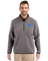 View image 4: Kentucky Wildcats Cutter & Buck Cascade Epic Comfort Recycled Sherpa Fleece Mens Quarter Zip Jacket Elemental Grey/Black Front