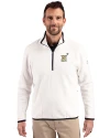 Navy Midshipmen Cutter & Buck Cascade Eco Fleece Mens Quarter Zip Jacket Shell/Navy Blue Front Thumbnail Image
