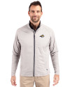 Montana State Bobcats Cutter & Buck Adapt Eco Knit Hybrid Recycled Mens Big & Tall Full Zip Jacket Polished Medium Gray Front Thumbnail Image