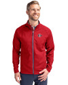 San Diego State Aztecs Cutter & Buck Adapt Eco Knit Hybrid Recycled Mens Big & Tall Full Zip Jacket Red Front Thumbnail Image