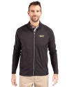 VCU Rams Cutter & Buck Adapt Eco Knit Hybrid Recycled Mens Big & Tall Full Zip Jacket Black Front Thumbnail Image