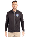 Saint Louis Billikens Cutter & Buck Adapt Eco Knit Hybrid Recycled Mens Big & Tall Full Zip Jacket Black Front Thumbnail Image