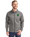 Charlotte 49ers Cutter & Buck Adapt Eco Knit Hybrid Recycled Mens Big & Tall Full Zip Jacket Elemental Grey Front Thumbnail Image