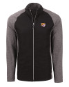 Bethune-Cookman Wildcats Cutter & Buck Adapt Eco Knit Hybrid Recycled Mens Big & Tall Full Zip Jacket Black Heather/Black Mannequin Thumbnail Image
