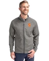 Syracuse Orange Cutter & Buck Adapt Eco Knit Hybrid Recycled Mens Big & Tall Full Zip Jacket Elemental Grey Front Thumbnail Image