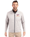 Virginia Tech Hokies Cutter & Buck Adapt Eco Knit Hybrid Recycled Mens Big & Tall Full Zip Jacket Polished Medium Gray Front Thumbnail Image