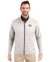 Wake Forest Demon Deacons Cutter & Buck Adapt Eco Knit Hybrid Recycled Mens Big & Tall Full Zip Jacket Polished Medium Gray Front Thumbnail Image