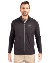 South Carolina Gamecocks Cutter & Buck Adapt Eco Knit Hybrid Recycled Mens Big & Tall Full Zip Jacket Black Front Thumbnail Image