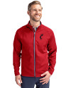 Cincinnati Bearcats Cutter & Buck Adapt Eco Knit Hybrid Recycled Mens Big & Tall Full Zip Jacket Red Front Thumbnail Image