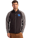 Kentucky Wildcats Cutter & Buck Adapt Eco Knit Hybrid Recycled Mens Big & Tall Full Zip Jacket Black Heather/Black Front Thumbnail Image